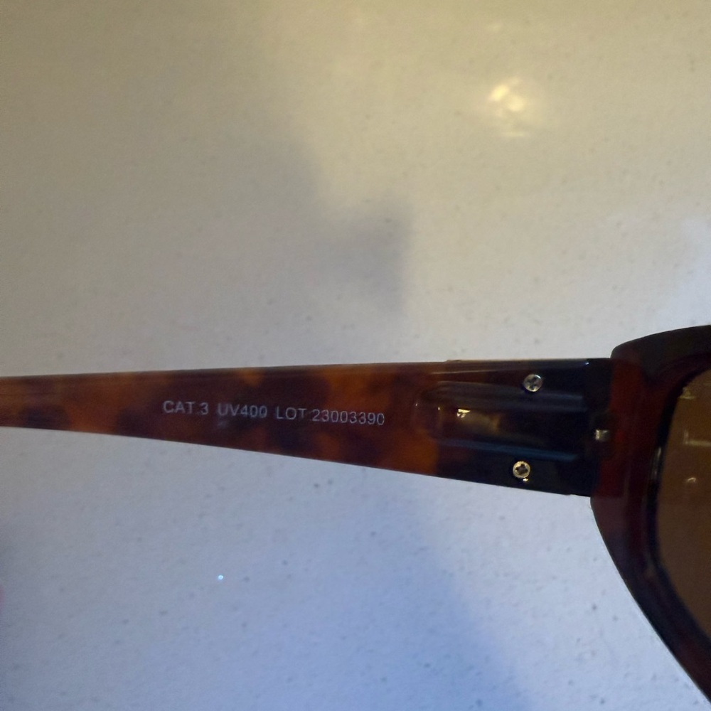 Slim Rectangular Tortoiseshell Sunglasses - Brown… - image 6